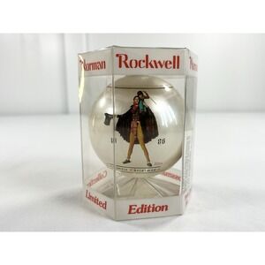 New Vintage 1986 Norman Rockwell Dave Grossman 12th Ltd Ed Christmas 3" Ornament